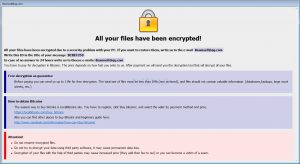 ransomware - dopo la crtptazione dei files appare la videata cn la richiesta di riscatto