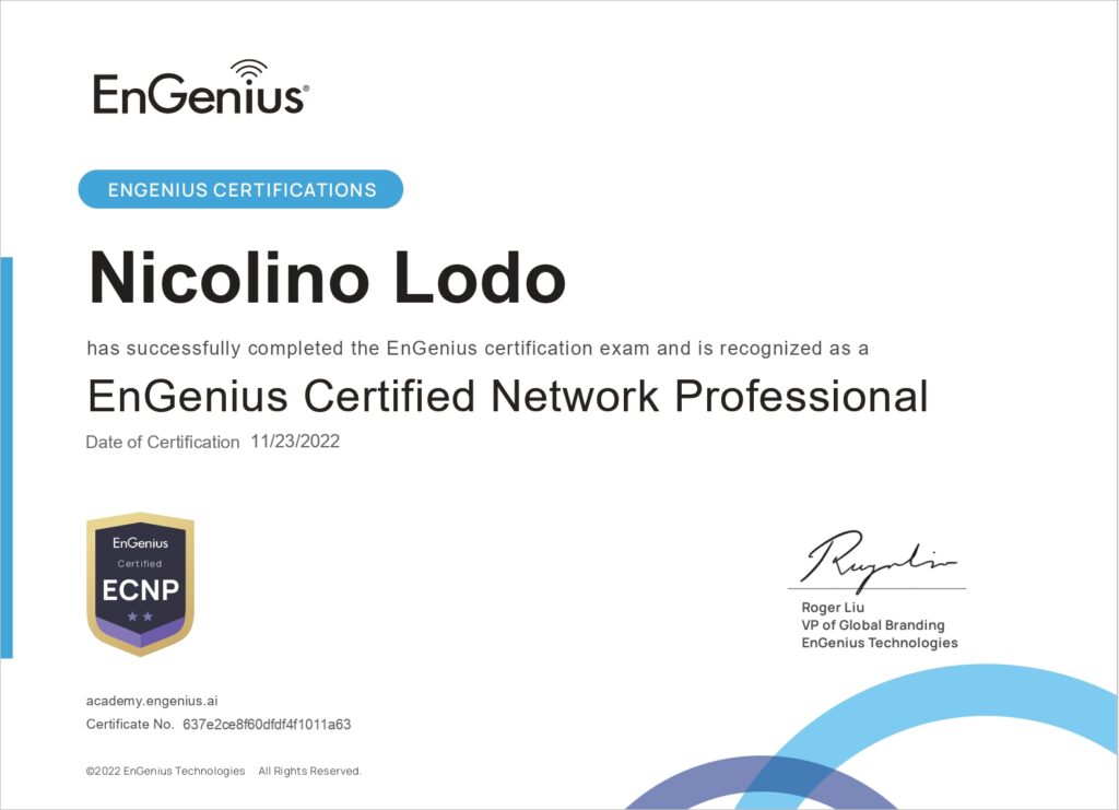 Certificazione di professionista di networking con le soluzione Engenius